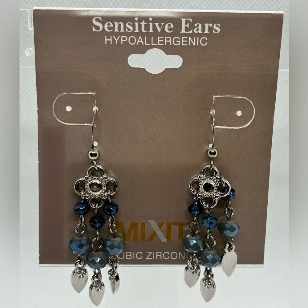 3For$20 MIXIT Hypoallergenic Dangle Earrings in Blue and Silver